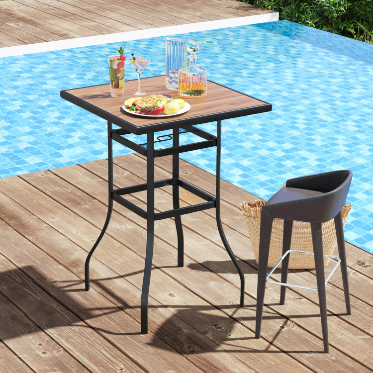 NP11424 27.5 in. Patio Bar Table for Garden Backyard Poolside