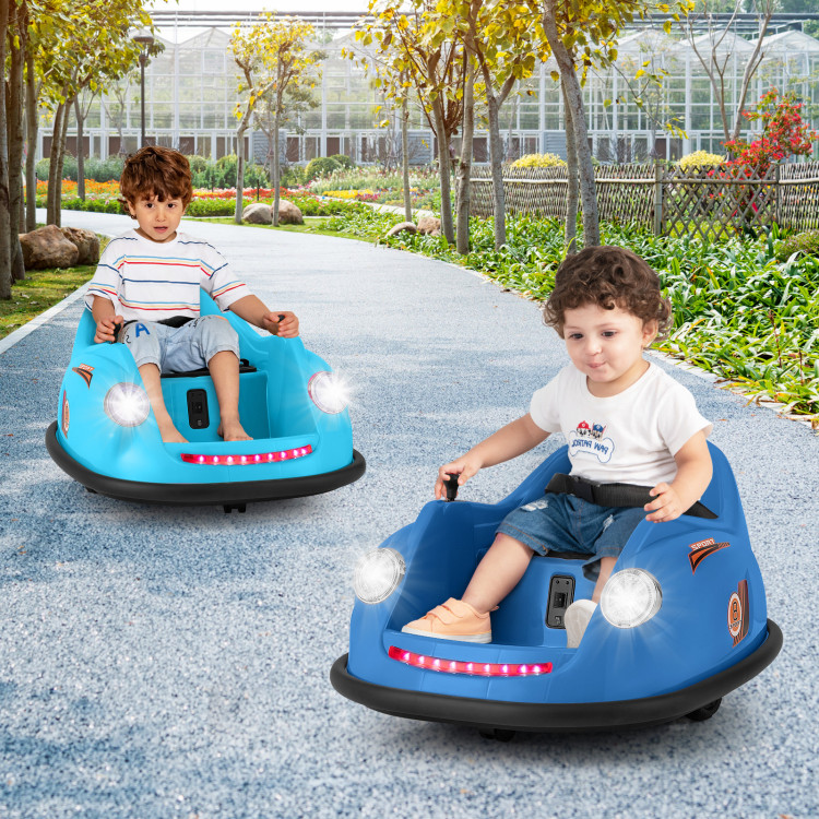 TQ10265US-BL 12V Electric Kids Ride on Bumper Car Battery Powered Bumping Car with Remote Control - Blue