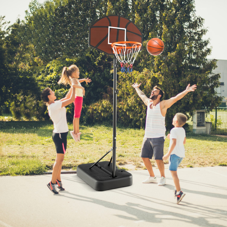 SP37871 5.6-6.5 ft. Height Adjustable Basketball Hoop with Shatterproof Backboard for Kids