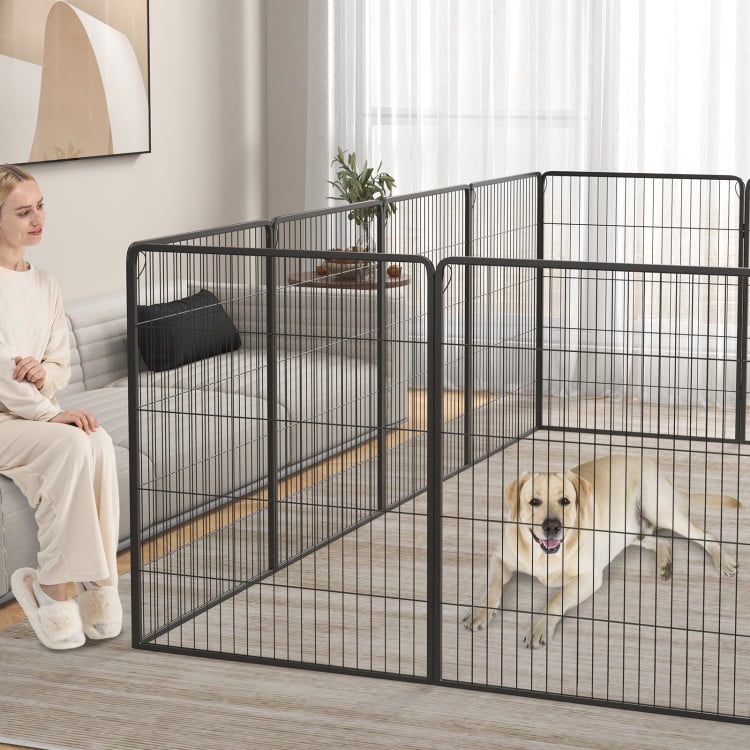 Picture of Total Tactic PU10053BK 16 Panel Dog Playpen with Lock & Large Door - 40 in.