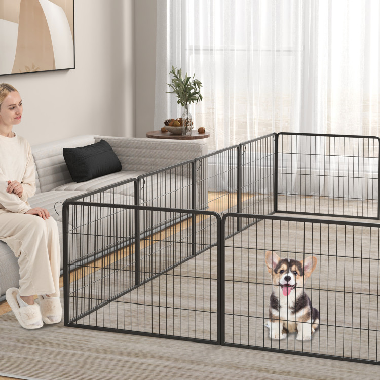 Picture of Total Tactic PU10051BK 16 Panel Dog Playpen with Lock & Large Door - 24 in.