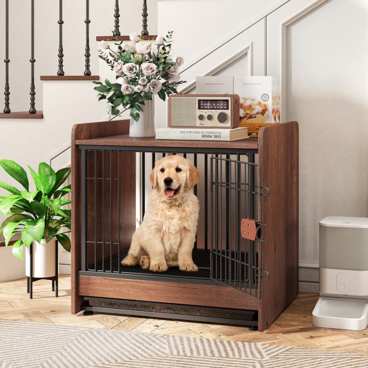 Picture of Total Tactic PU10046 Dog Crate Indoor Dog Cage with Removable Tray & Lockable Door