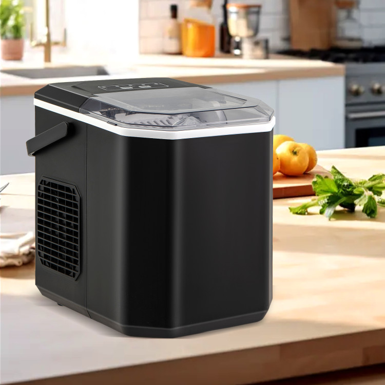 Picture of Total Tactic ES10379US-BK Ice Maker Countertop with Self-Cleaning for Home Kitchen Office Party - Black