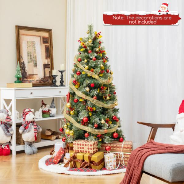 Picture of Costway CM24792US-S 5-7.5-9 ft. Pre-Lit Artificial Christmas Tree with 453-1096-1416 PVC & Pine Needles - Small