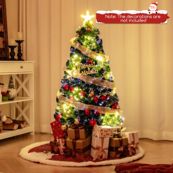 Picture of Costway CM24788US-12 Pre-Lit Artificial Christmas Tree with Top Star & Branch Tips - 4 ft.