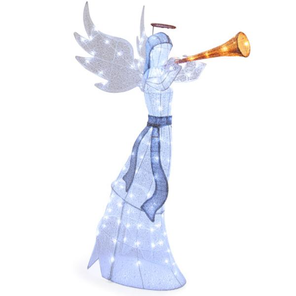 CM24908US 5 ft. Christmas Angel with 100 LED Lights & Ground Stakes