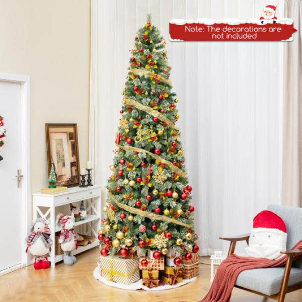 Picture of Costway CM24792US-XL 5-7.5-9 ft. Pre-Lit Artificial Christmas Tree with 453-1096-1416 PVC & Pine Needles - Extra Large