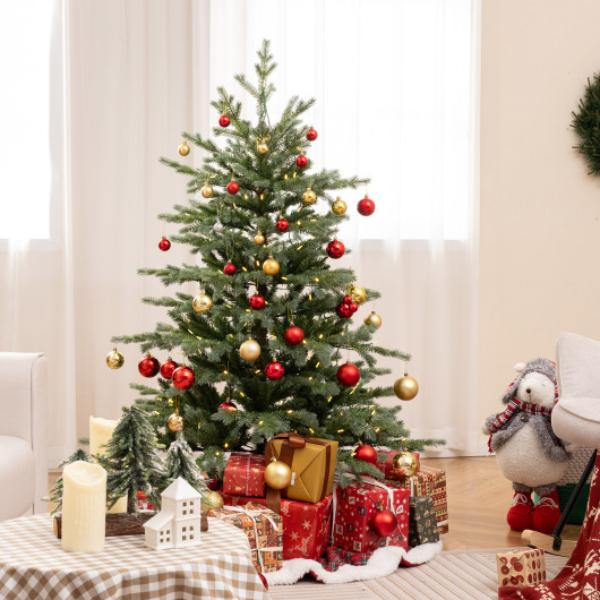 CM24967US-S 5-6-7 ft. Artificial Christmas Tree with 1426-2116-3156 Lush PVC & 200-300-400 Warm White LED Lights
