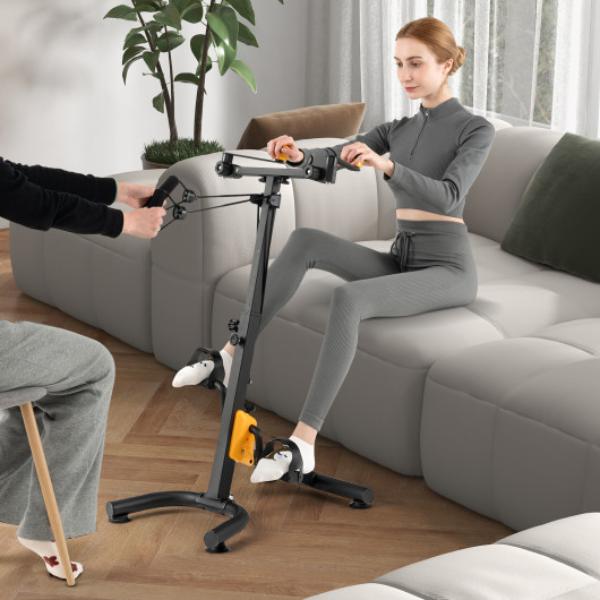 Picture of Costway FH10134YE Pedal Exerciser with Adjustable Handgrip for Seniors - Yellow