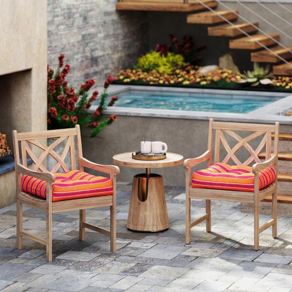 HW67234TW 21 x 21 in. Patio Chair Seat Cushion Pads for Indoor & Outdoor - Orange