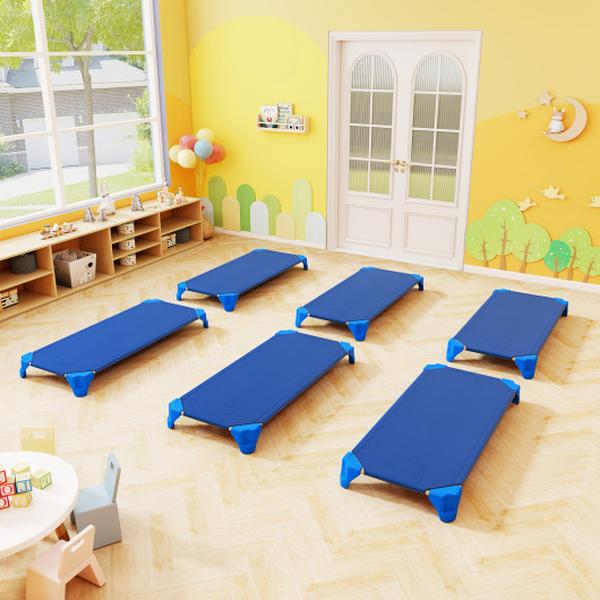 Picture of Costway HY10372BL 52 in. Portable Stackable Daycare Cots Sleeping Bed for Kids - Blue - Pack of 6