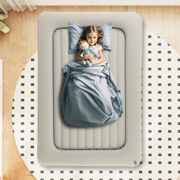 Picture of Costway HY10389US-GR Inflatable Toddler Travel Bed with Electric Pump & Raised Bed Rails - Gray