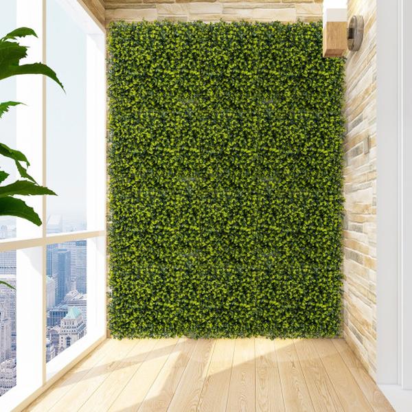 HZ10241 20 x 20 in. Artificial Hedge Eucalyptus Panels - Green - 12 Piece