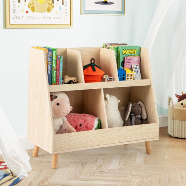 TP10097BE 5-Cube Kids Bookshelf & Toy Organizer with Anti-Tipping Kits - Oak