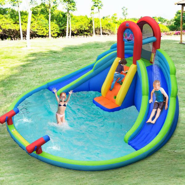 Picture of Costway OP70153 Inflatable Water Slide Bounce House with Mighty Splash Pool