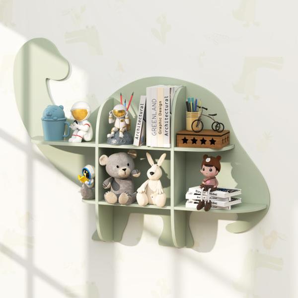Picture of Costway TP10218GN 2-Tier Floating Dinosaur Kids Bookshelf for Children - Green