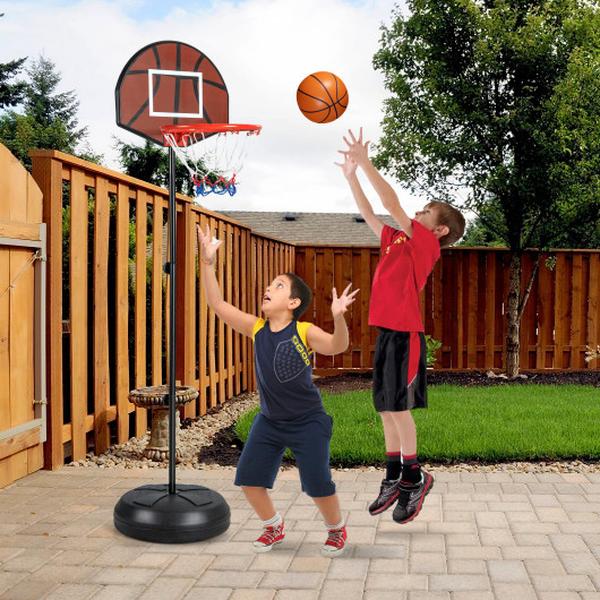 Picture of Costway SP37868 2-in-1 Height Adjustable Kids Basketball Hoop with Dart Board