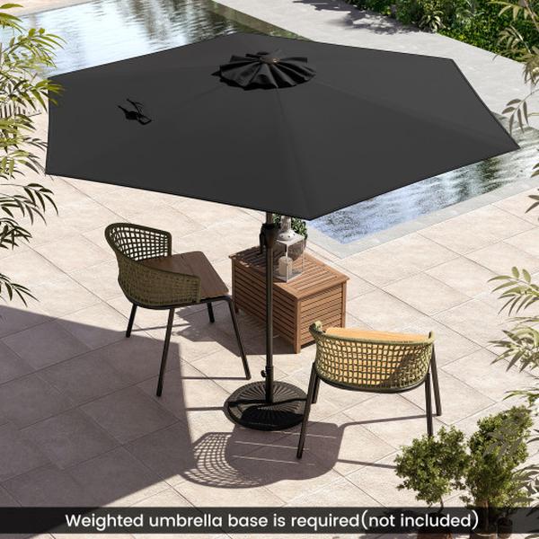 NP12189BK 7.5 ft. Outdoor Patio Heavy Duty Market Umbrella with Push Button Tilt - Black