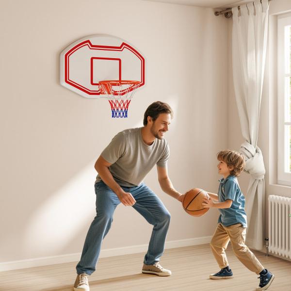 Picture of Costway SP38259 Large Wall Mounted Basketball Hoop with Shatter-Proof Backboard