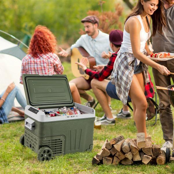 Picture of Costway AX10012US-35 12V Portable Car Refrigerator Cooler with Adjustable Range - 35 Liter
