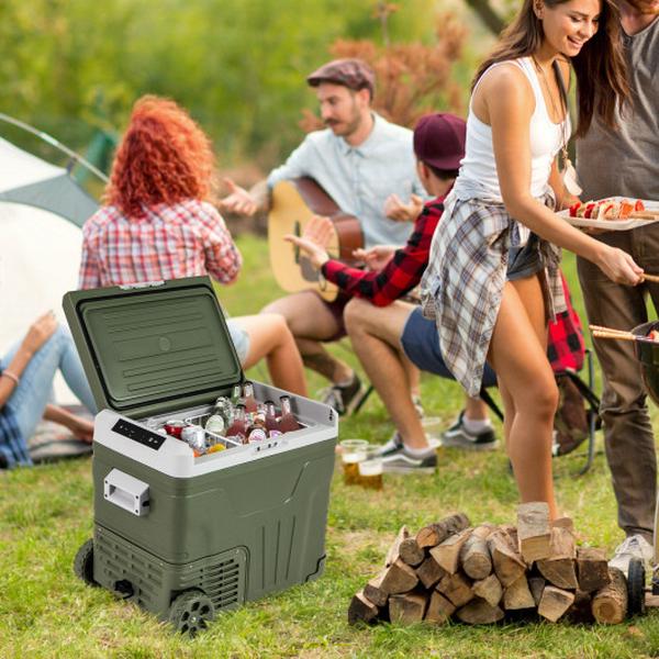 Picture of Costway AX10012US-50 12V Portable Car Refrigerator Cooler with Adjustable Range - 50 Liter