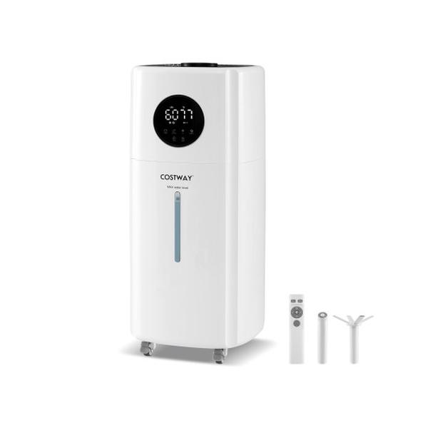 Picture of Costway FP10880US-WH 5.5 gal Humidifier with 360 Deg Nozzles & Wheels for Large Room - White