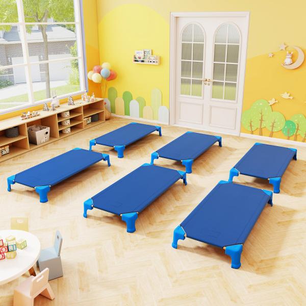 Picture of Costway HY10373BL 53 in. Portable Stackable Daycare Cots Sleeping Bed for Kids - Blue - Pack of 6