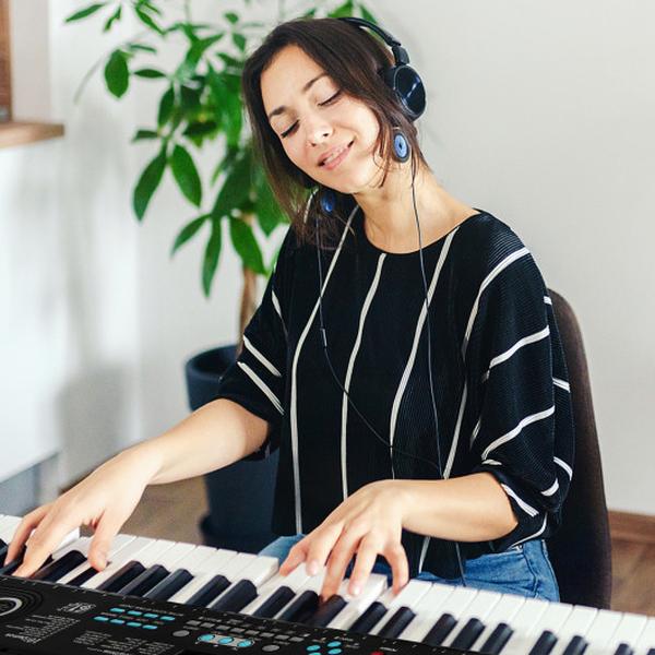 MU10116US-BK 61 Key Electric Portable Digital Keyboard Piano for Beginner - Black
