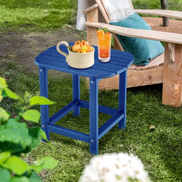 NP10331NY 18 in. Weather Resistant Side Table for Garden Yard Patio - Navy