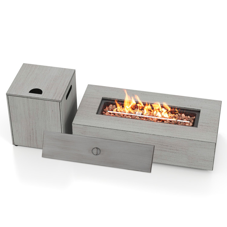 NP12127 42 in. 50000 BTU Outdoor Rectangular Fire Table with Tank Holder