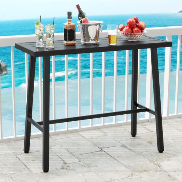 NP12152 36 in. Patio Counter Height Bar Table with Adjustable Foot Pads
