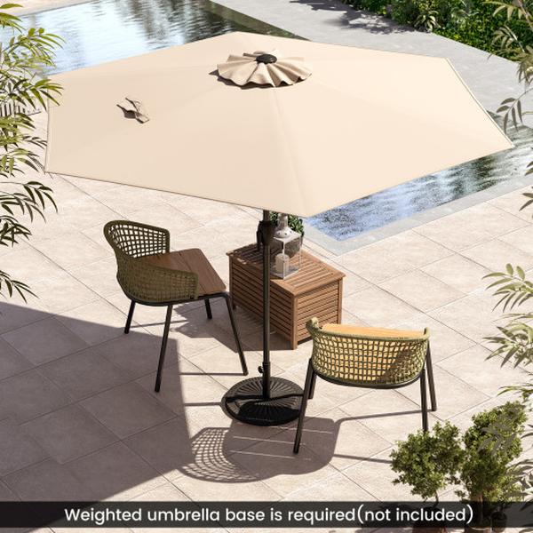 NP12189BE 7.5 ft. Outdoor Patio Heavy Duty Market Umbrella with Push Button Tilt - Beige