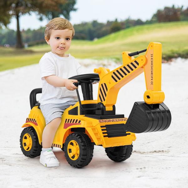 TQ10253YW Kids Ride on Excavator with Adjustable Shovel - Yellow