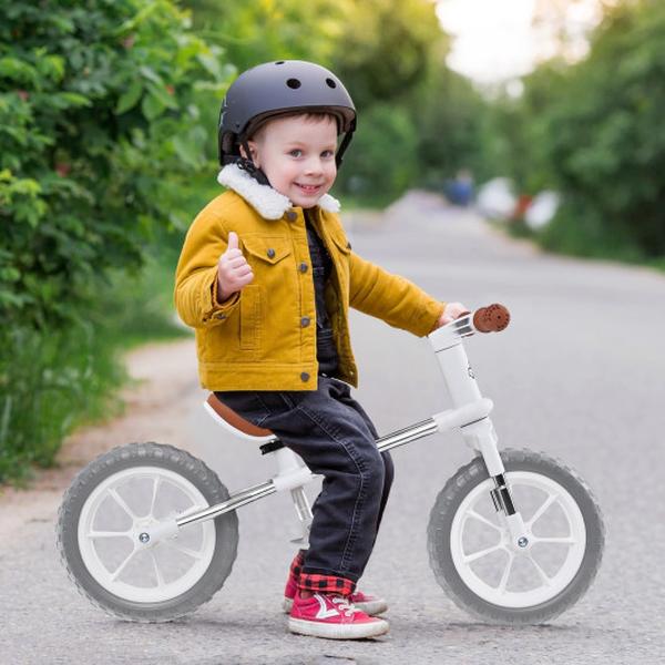 TS10173WH 12 in. Balance Bike with Adjustable Seat & Rotatable Handlebar - White