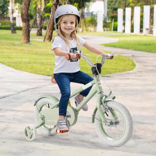 TS10177GN-12 12 in. Kids Bike with Adjustable Handlebar & Saddle - Green