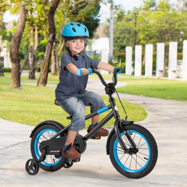 TS10177DK-14 Kids Bike with Adjustable Handlebar & Saddle, Black - 14 in.