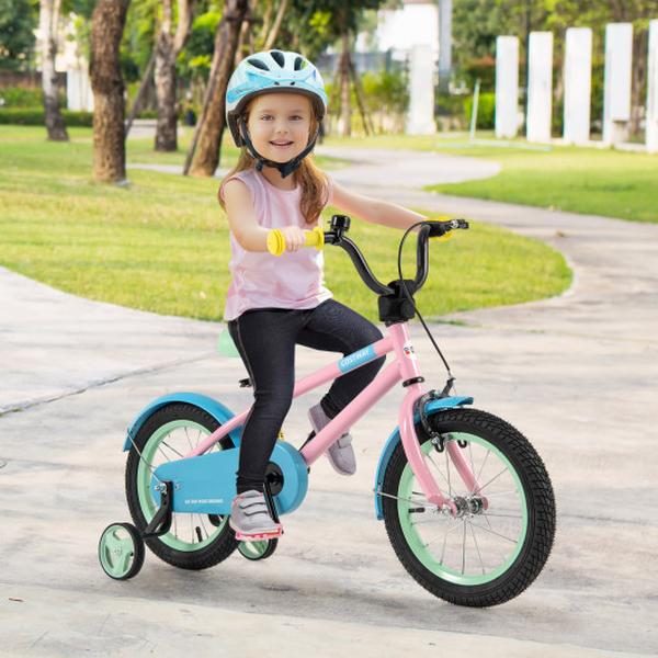 TS10177PI-14 Kids Bike with Adjustable Handlebar & Saddle, Pink - 14 in.