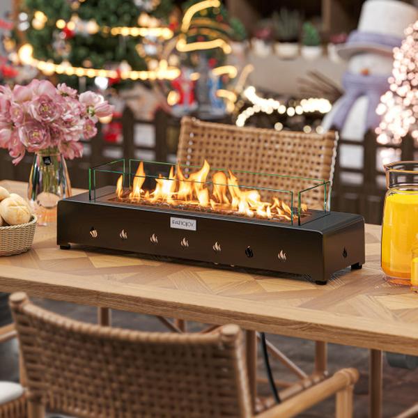 NP11893 Portable Mini Fireplace with Wind Guard & Stainless Steel Burner