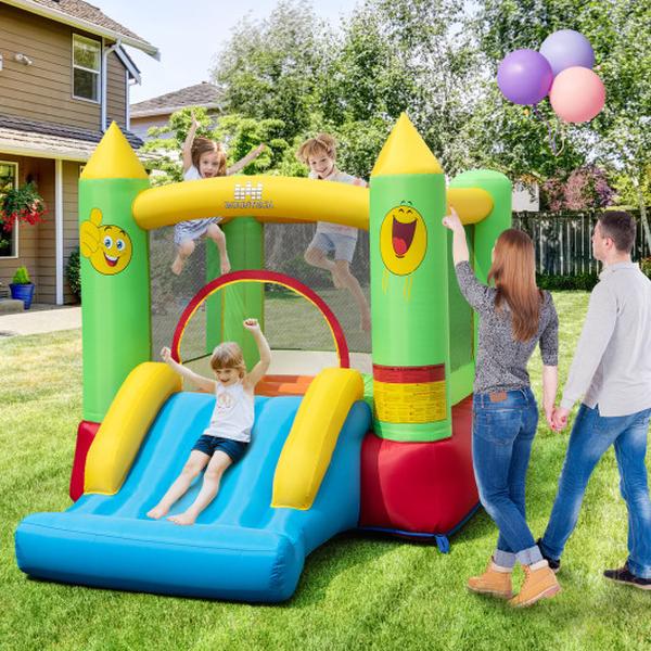 NP11960 Kids Blow-Up Bouncer Inflatable Bounce House with Slide without Blower