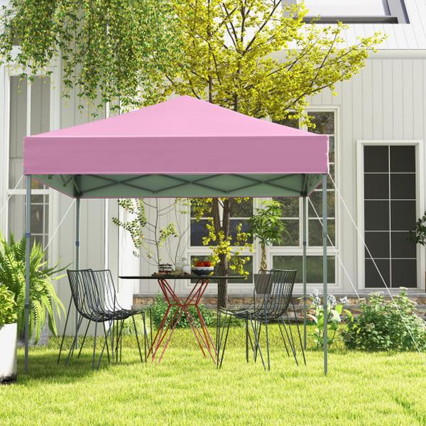 NP10849PI 6.6 x 6.6 ft. Outdoor Pop-Up Canopy Tent with UPF 50 Plus Sun Protection - Pink