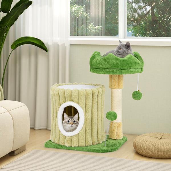 Picture of Costway PV10253 Cute Cat Tree with Sisal Scratching Posts & Dangling Ball