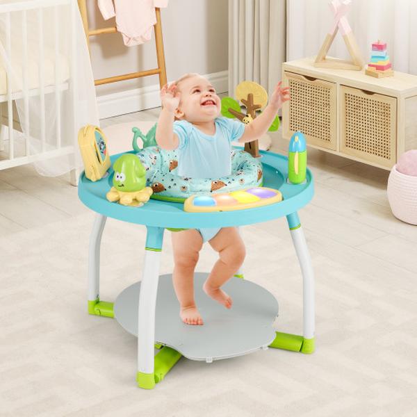 TM10116BL 5-in-1 Baby Activity Center Interactive Bounce Seat with Removable Toys - Blue