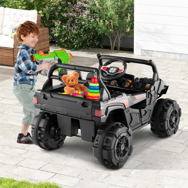 TQ10269US-DK 12V Battery Powered Electric Vehicle with Remote Control & 3 Speeds - Black