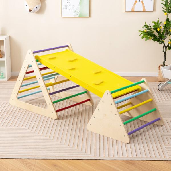 TS10160CL Toddler Triangle Montessori Set with 2 Climbing Triangles & 1 Ramp - Colorful - 3 Piece