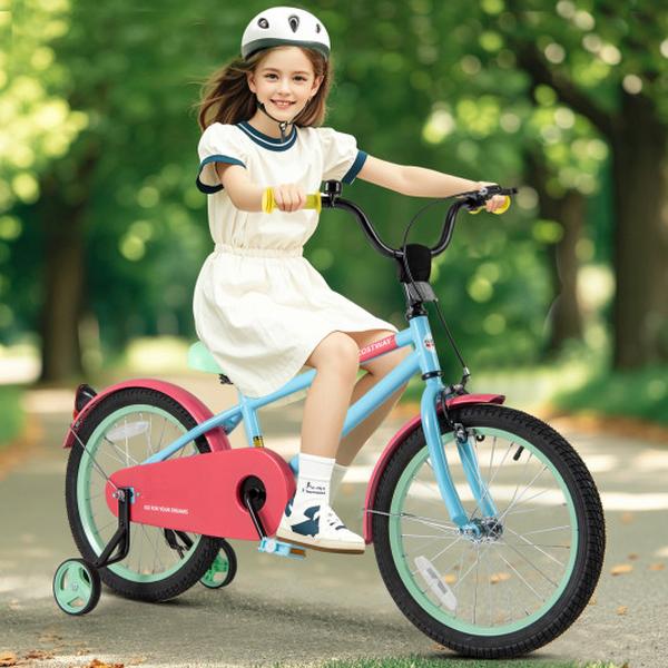 TS10177BL-18 Kids Bike with Adjustable Handlebar & Saddle, Blue - 18 in.