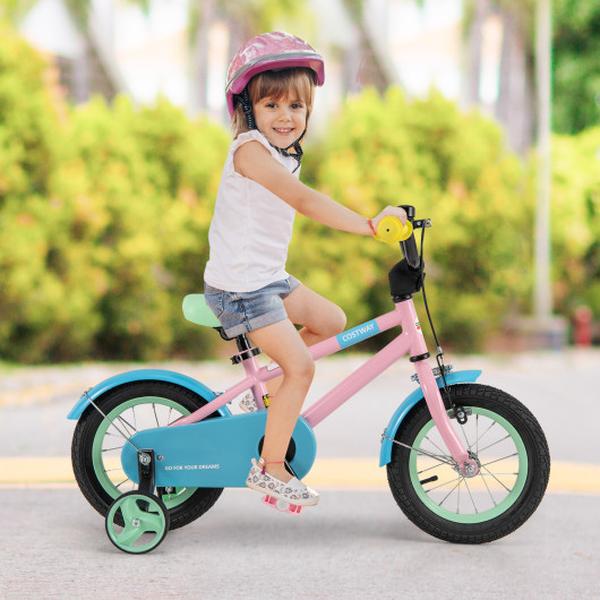 TS10177PI-12 Kids Bike with Adjustable Handlebar & Saddle, Pink - 12 in.