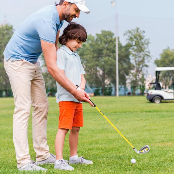 Picture of Costway SP38220YE Individual Golf Club with Fiberglass Shaft & Headcover for Boys & Girls - Yellow