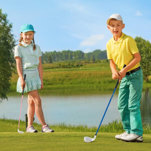 Picture of Costway SP38223BL Junior No.7 Iron Golf Club with Fiberglass Shaft & Headcover for Kids - Blue