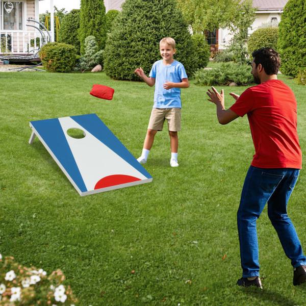Picture of Costway SP38357BL 3 x 2 ft. Portable Cornhole Board Set with Foldable Legs & Side Handle - Blue