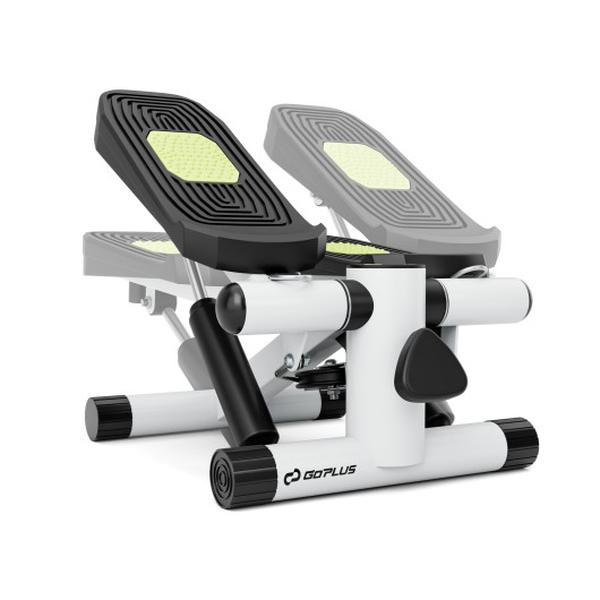 SP38347WH Mini Stepper with Resistance Bands & Adjustable Height for Exercise At Home - White